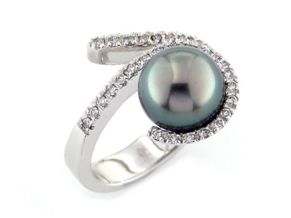 CF00769 - Anello con Perla Tahiti e Diamanti