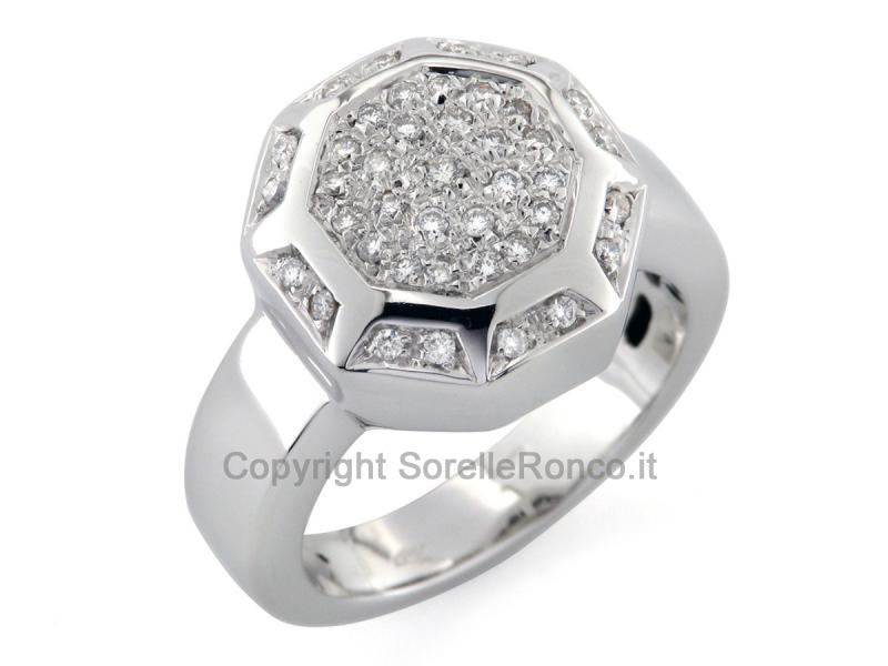ANELLO ORO E DIAMANTI A FORMA OTTAGONALE