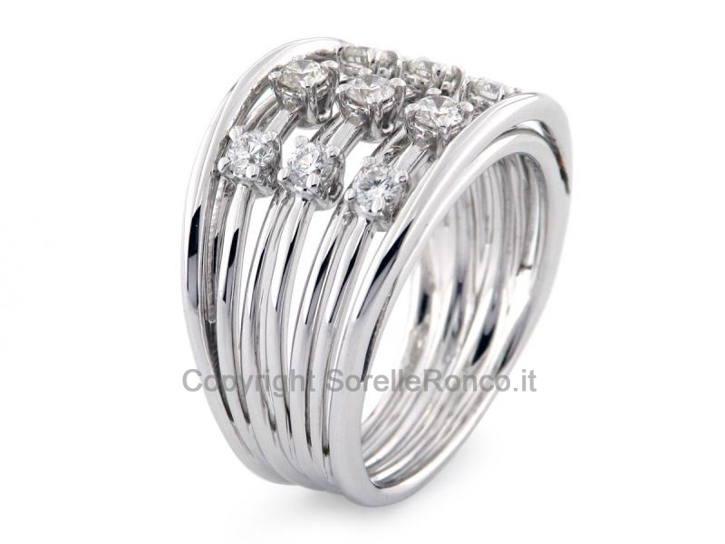 ANELLO A FASCIA MULTIFILI ORO E DIAMANTI