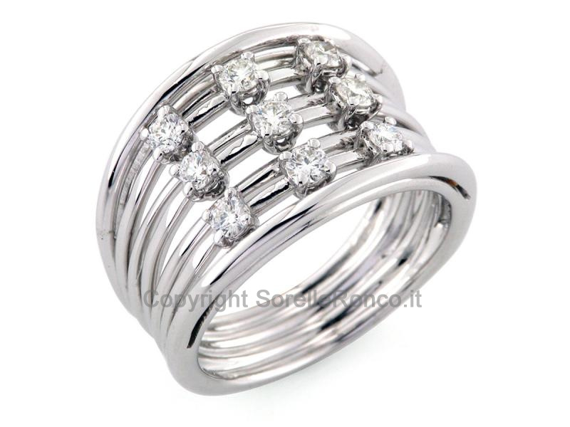 ANELLO A FASCIA MULTIFILI ORO E DIAMANTI