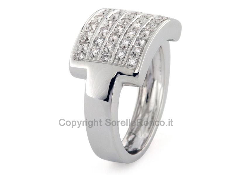 ANELLO FASCIA RETTANGOLARE ORO DIAMANTI