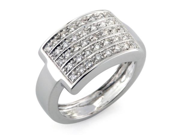 CF00777 - Anello Fascia Rettangolare Oro Diamanti