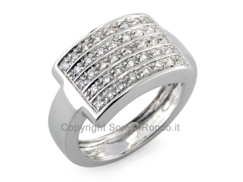 ANELLO FASCIA RETTANGOLARE ORO DIAMANTI