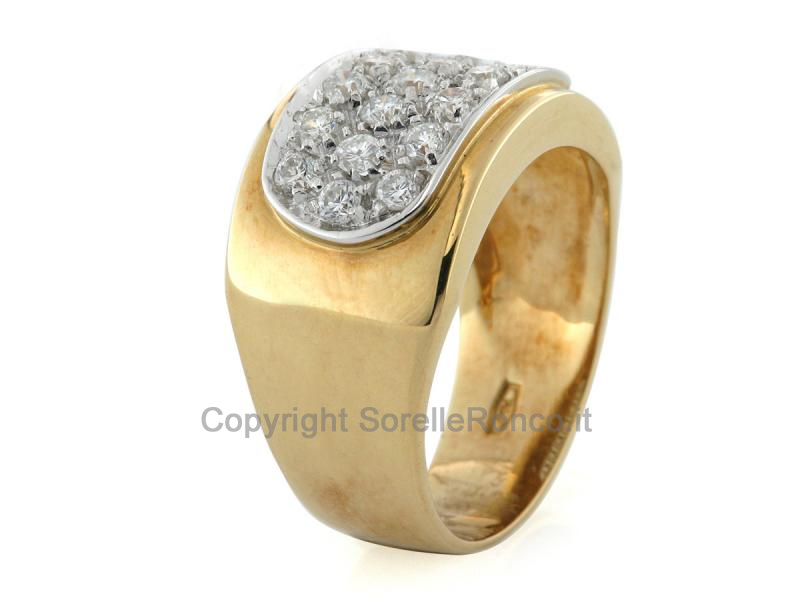 ANELLO FASCIONE ORO E DIAMANTI CT. 0.85