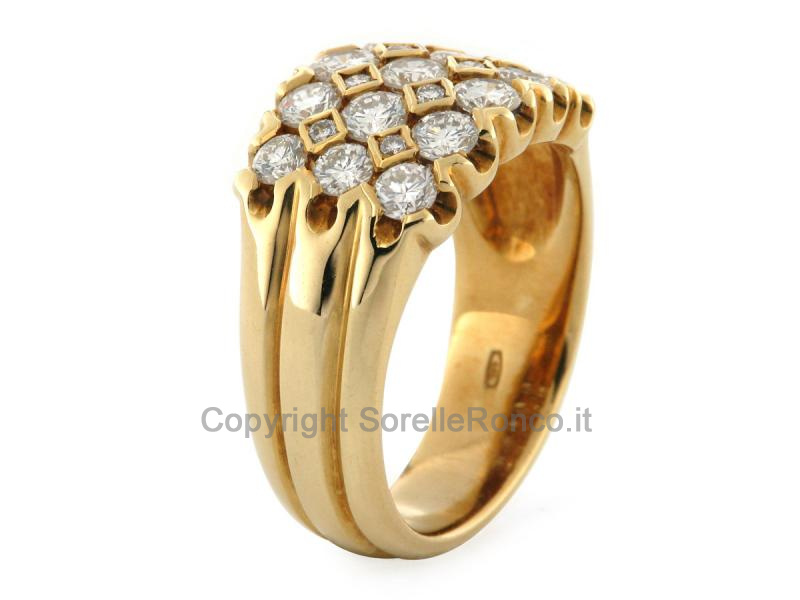 ANELLO FASCIONE ORO E DIAMANTI CT. 1.59