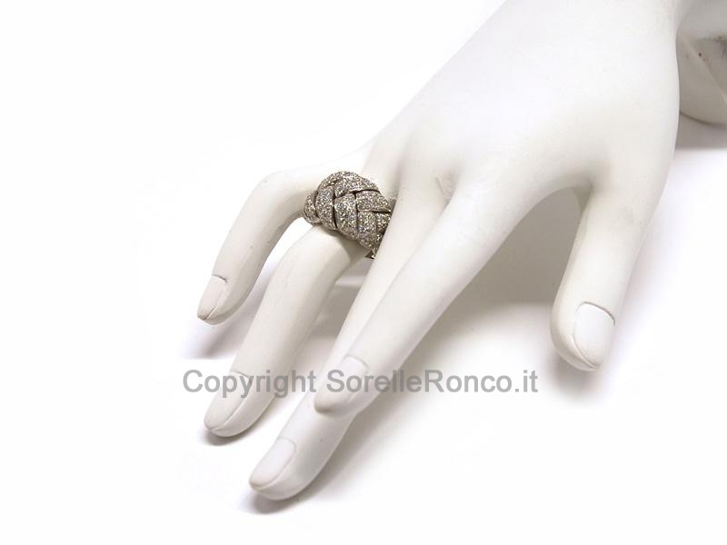 ANELLO DAMIANI TRECCIA IN ORO E DIAMANTI