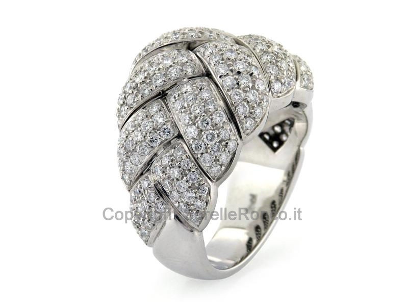 ANELLO DAMIANI TRECCIA IN ORO E DIAMANTI