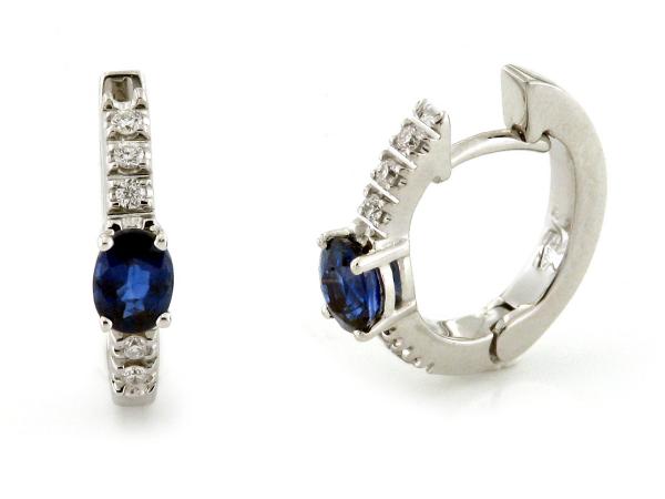 CF00791 - Orecchini con Zaffiri Ovali e Diamanti