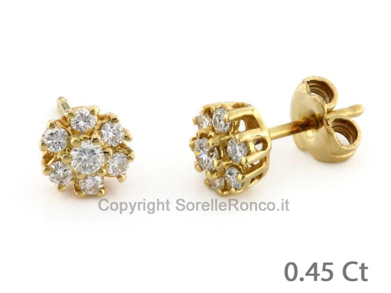 PUNTOLUCE ORECCHINI ORO DIAMANTI CT 0.45