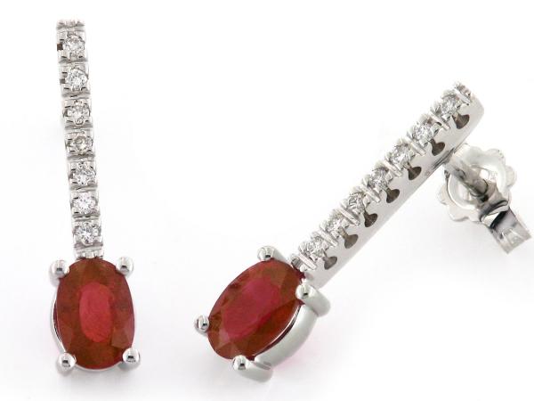 CF00796 - Orecchini Pendenti con Rubini e Diamanti