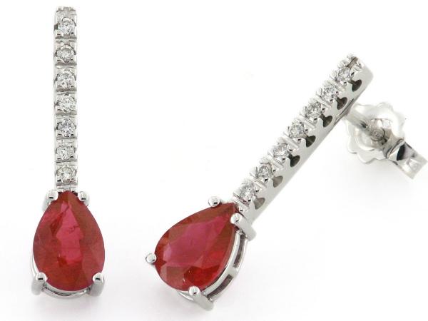 CF00797 - Orecchini Pendenti con Rubini e Diamanti