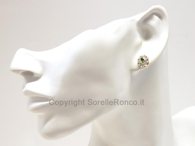 ORECCHINI IN ORO CON SMERALDI E DIAMANTI