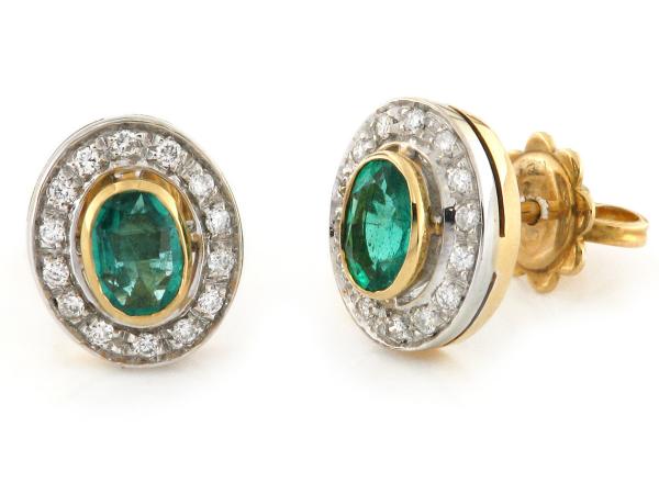 CF00802 - Orecchini Oro Smeraldi e Diamanti