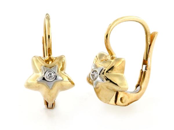 CF00809 - Orecchini a Stellina in Oro con Diamanti