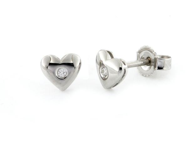 CF00812 - Orecchini a Cuore in Oro con Diamanti