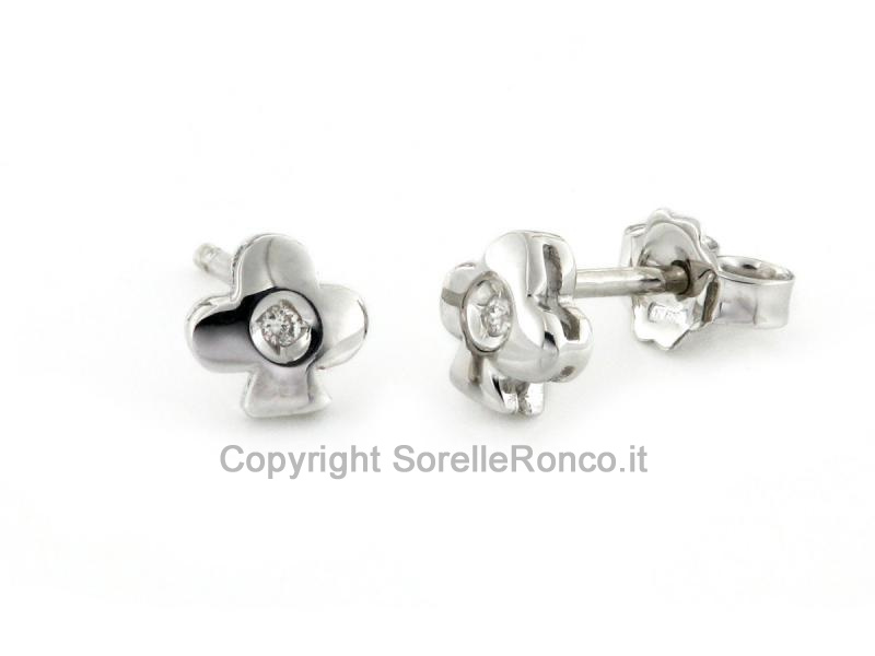ORECCHINI A FORMA DI PICCHE ORO DIAMANTI