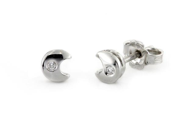 CF00816 - Orecchini Luna in Oro con Diamanti