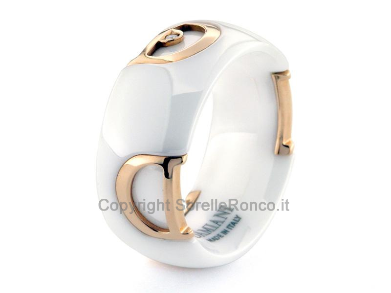 ANELLO DAMIANI D.ICON IN CERAMICA BIANCA