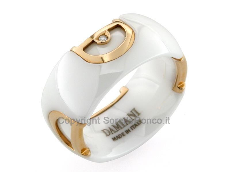 ANELLO DAMIANI D.ICON IN CERAMICA BIANCA
