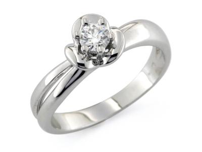 Anello Solitario con Diamante ct. 0.22