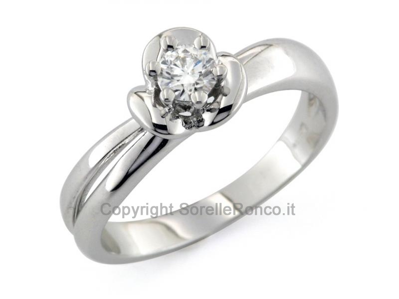 ANELLO SOLITARIO CON DIAMANTE CT. 0.22