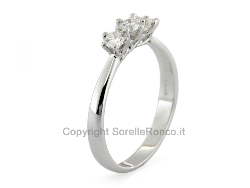 ANELLO TRILOGY IN ORO DIAMANTI 0.37 CT