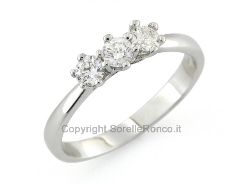 ANELLO TRILOGY IN ORO DIAMANTI 0.37 CT