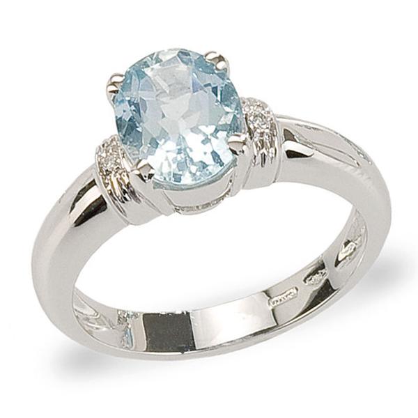 CF00889 - Anello Diamanti e Acquamarina 2.20 Ct