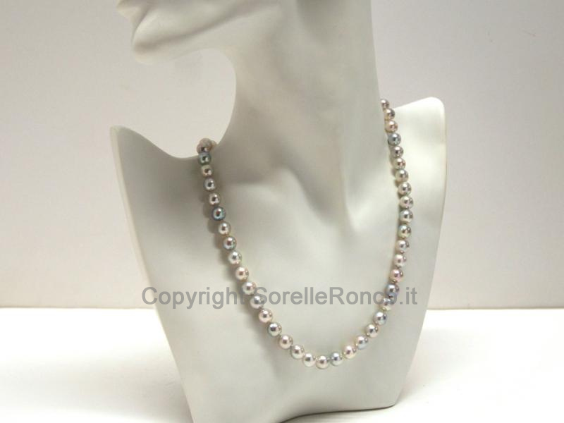 COLLANA FILO DI PERLE TAHITI DA 8 MM
