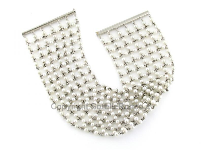 BRACCIALE IN ORO CON TAPPETO DI PERLE