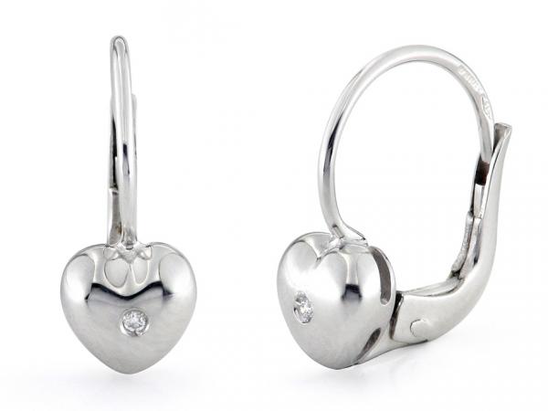 CF00913 - Orecchini Cuore con Diamanti