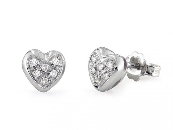 CF00915 - Orecchini Cuore con Diamanti Pavé