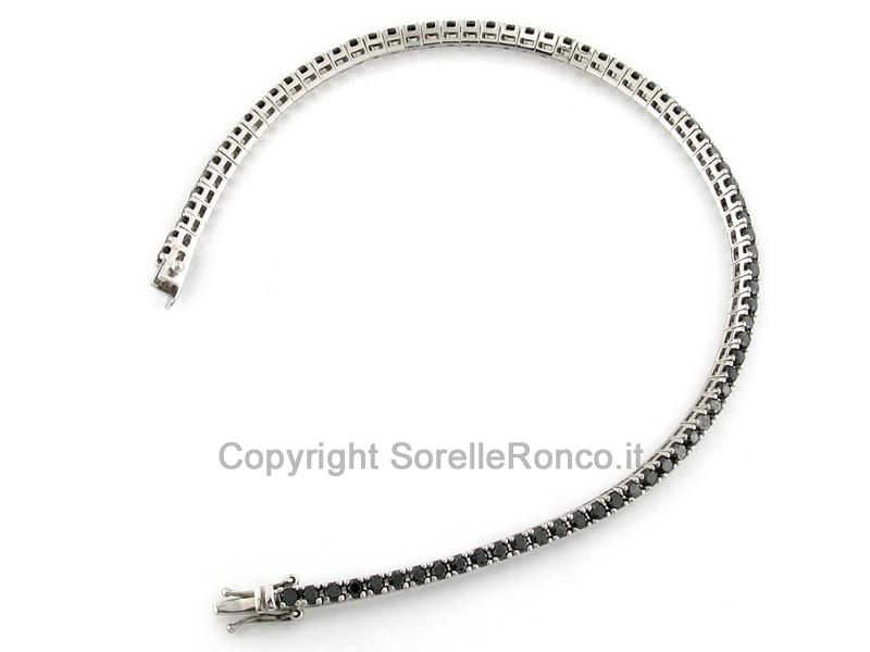 BRACCIALE TENNIS DIAMANTI NERI CT. 2.90