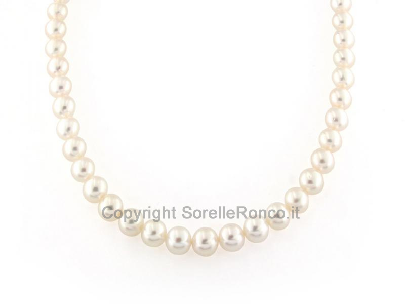 COLLANA PERLE BIANCHE A SCALARE DA 11 A 15MM