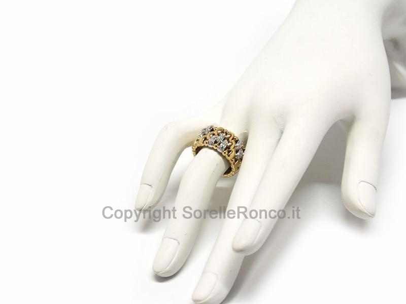 ANELLO BICOLOR IN ORO E DIAMANTI 0.55 CT