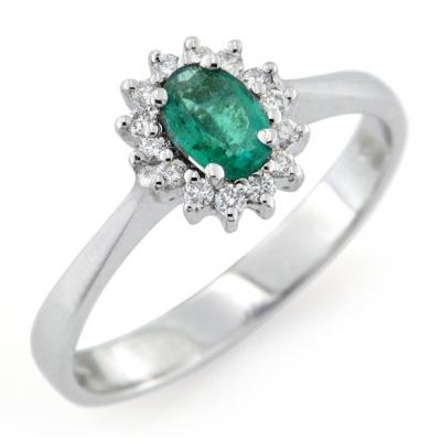 Anello in Oro con Smeraldo 0.47 Ct