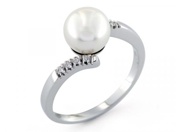 CF00997 - Anello Contrariè con Perla e Diamanti