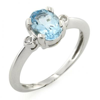 Anello con Acquamarina e Diamanti