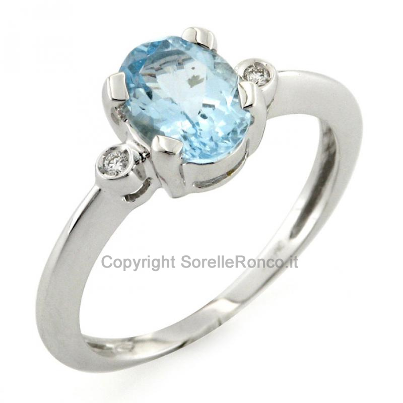 ANELLO CON ACQUAMARINA E DIAMANTI