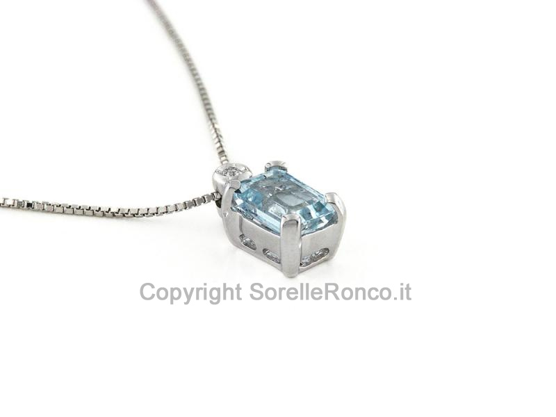 COLLANA CON PENDENTE ACQUAMARINA 0.90 CT