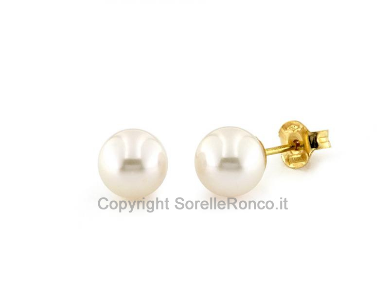 ORECCHINI ORO GIALLO E PERLE AKOYA Ø 6-6.5MM