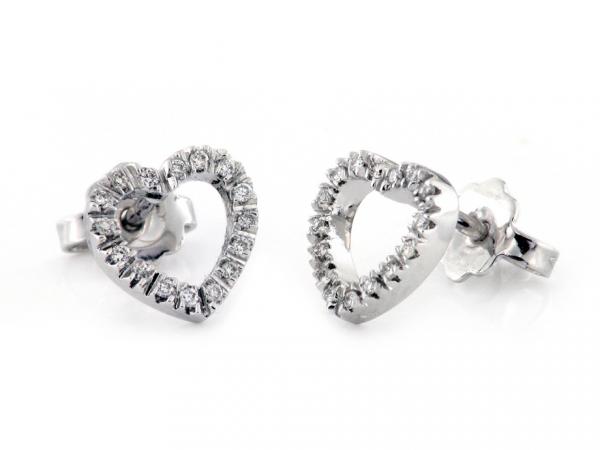 CF01029 - Orecchini a Forma di Cuore Oro Diamanti