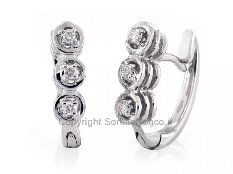 ORECCHINI ORO E DIAMANTI TRILOGY CT 0.12