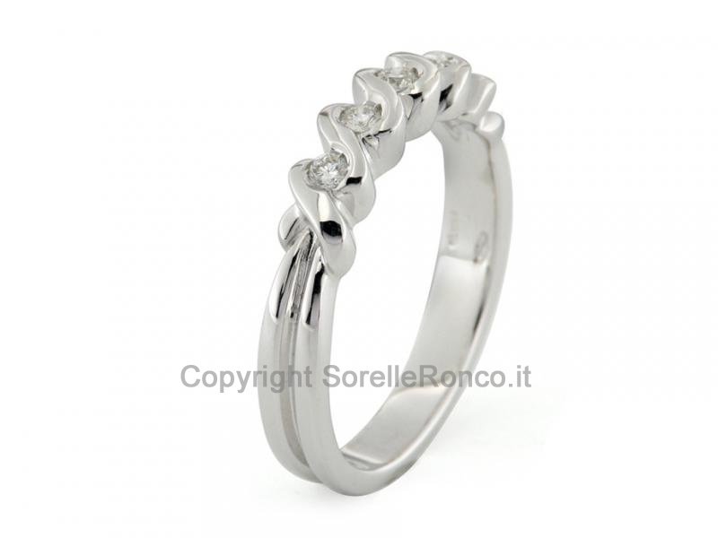 ANELLO RIVIERA ONDULATO DIAMANTI CT 0.15