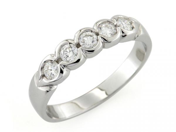 CF01041 - Anello Riviera in Oro e Diamanti 0.42 ct