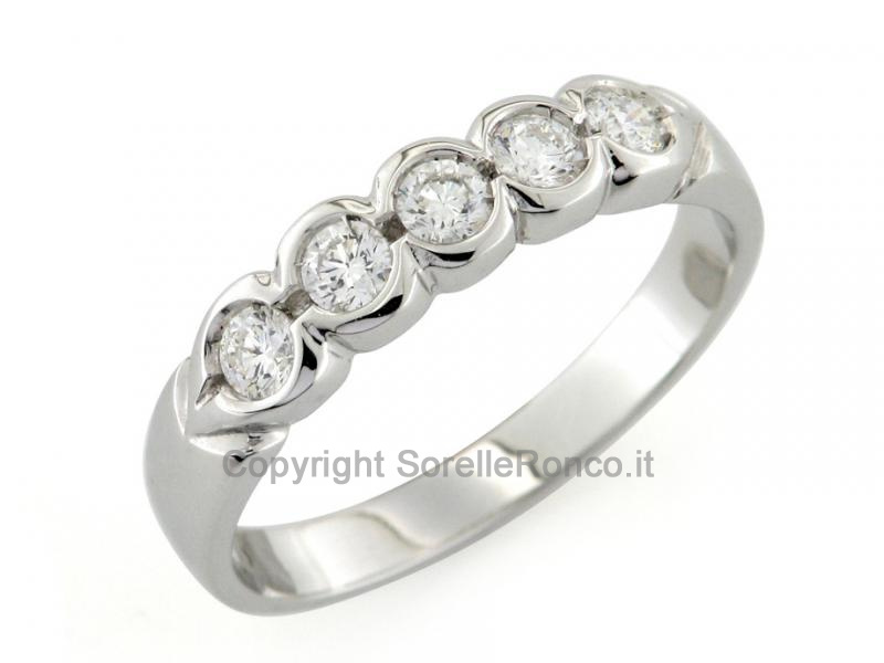 ANELLO RIVIERA IN ORO E DIAMANTI 0.42 CT