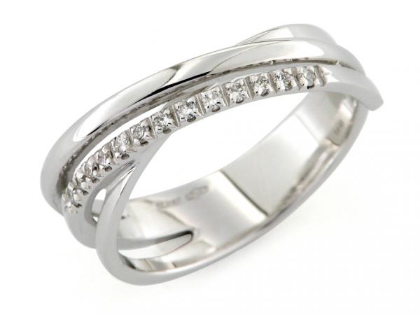 CF01043 - Anello Intrecciato con Diamanti 0.11 ct