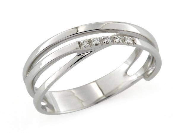 CF01044 - Anello Treccia Oro con Diamanti 0.03 ct