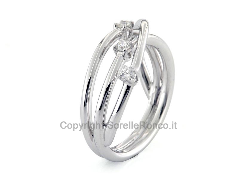 ANELLO ORO CON DIAMANTI TRILOGY 0.15 CT