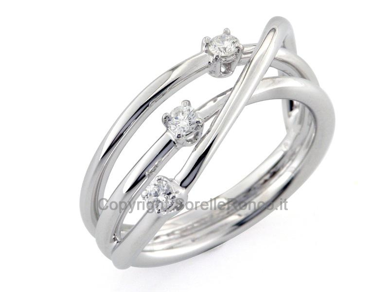 ANELLO ORO CON DIAMANTI TRILOGY 0.15 CT